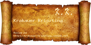 Krakauer Krisztina névjegykártya